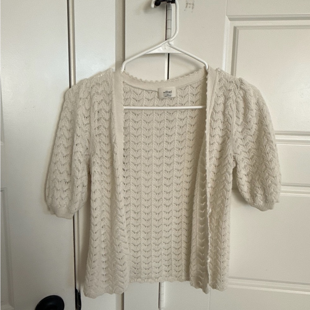 Wilfred Cream Open-Knit Cardigan